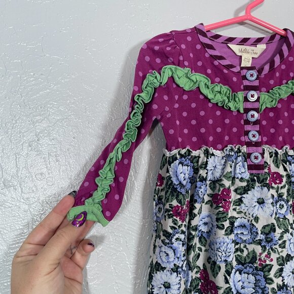 Matilda Jane Girls 18-24M Purple Blue Polka Dot Floral New Trails Tunic Shirt - Picture 5 of 8